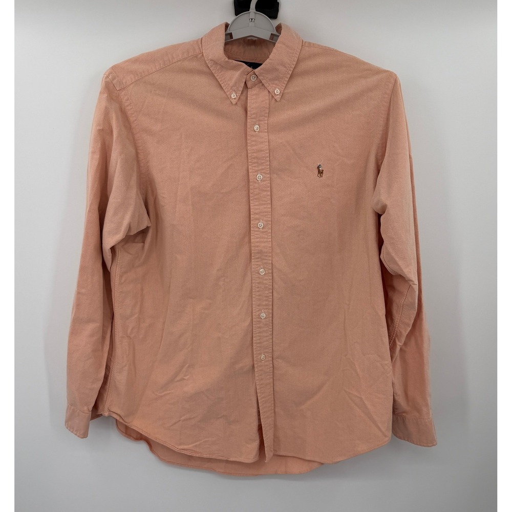 Ralph Lauren Classic Fit Oxford Shirt Mens XL Peach Salmon Pink Long Sleeve